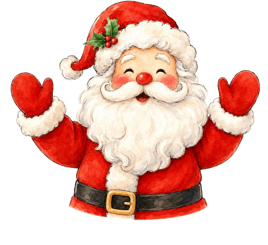 Santa holding a soft teddy bear squishy